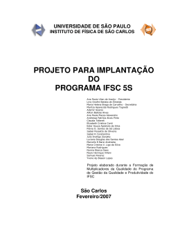 projeto para implantação do programa ifsc 5s