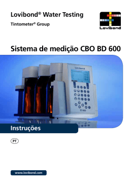 Instruções Sistema de medição CBO BD 600