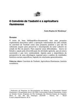 O Convênio de Taubaté e a agricultura fluminense