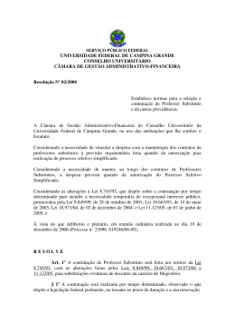 Resolução Nº 02/2006 - Universidade Federal de Campina Grande