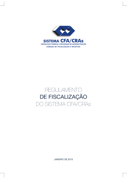 REGULAMENTO DO SISTEMA CFA/CRAs DE FISCALIZAÇÃO
