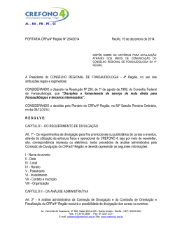 PORTARIA /CRFa - Conselho Regional de Fonoaudiologia