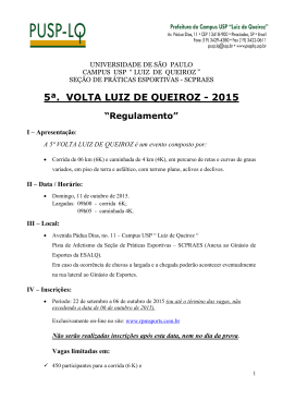 5ª. VOLTA LUIZ DE QUEIROZ - 2015 “Regulamento”