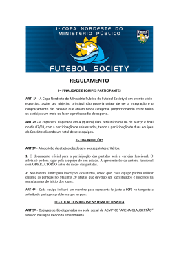 Regulamento 1ª Copa Nordeste do MP