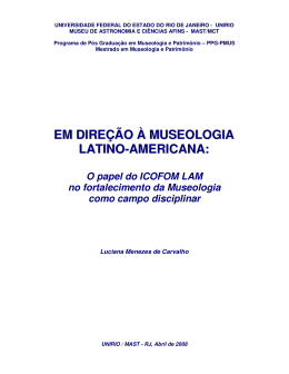 Em Direção à Museologia Latino-Americana: O papel - Unifal-MG