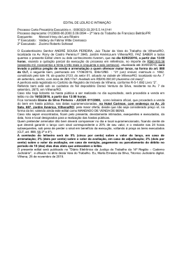 EDITAL DE LEILÃO E INTIMAÇÃO Processo Carta