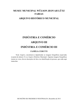 INDÚSTRIA E COMÉRCIO ARQUIVO III INDÚSTRIA E COMÉRCIO III