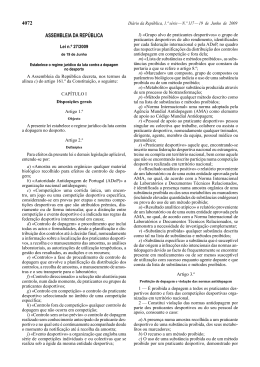 Lei nº 27/2009 - Instituto do Desporto de Portugal