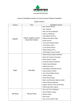 Lista de candidatos inscritos - Edital 015/2012