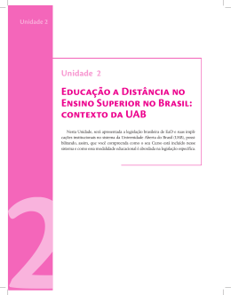 Educação a Distância no Ensino Superior no Brasil: contexto da UAB