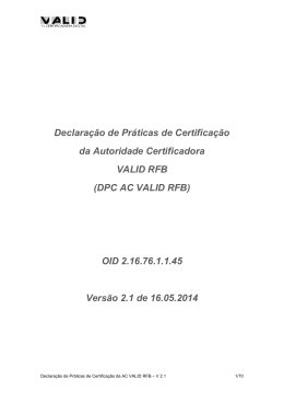 A Declaração de Práticas de Certificação (DPC) - ICP-Brasil