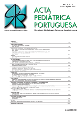 Acta Ped Vol 38 N 4 - Sociedade Portuguesa de Pediatria