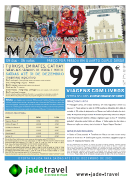 Macau, A Cidade dos Sonhos