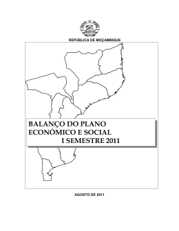BALANÇO DO PLANO ECONÓMICO E SOCIAL I SEMESTRE 2011