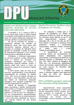Informativo DPU-MO -Edição de Maio