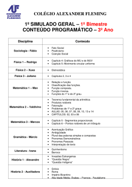 1º Bimestre CONTEÚDO PROGRAMÁTICO – 3º Ano