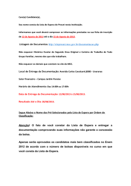 Listagem de Documentos: http://siteprouni.mec.gov.br