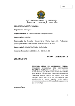 Processo PGT/CCR/nº 12780/2014 - Ministério Público do Trabalho