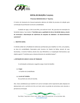 EDITAL DE SELEÇÃO nº 015/2013 - Centro de Assessoria do Assuruá
