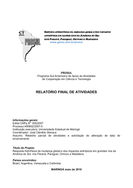 Relatório Final PROSUL - Universidade Estadual de Maringá