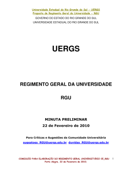 REGIMENTO GERAL DA UNIVERSIDADE RGU