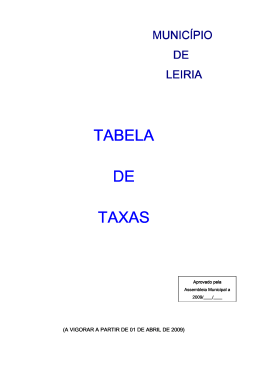 TABELA DE TAXAS - Câmara Municipal de Leiria