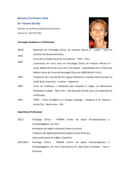 Resumo Curriculum Vitae Dr.ª Karine Del Rio