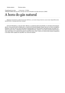 A hora do gás natural