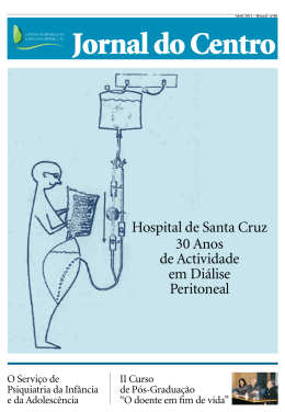 Hospital de Santa Cruz 30 Anos de Actividade em Diálise Peritoneal