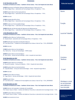 Folheto Curso Intensivo Farmacovigilância – 11 a 14 Nov 2014