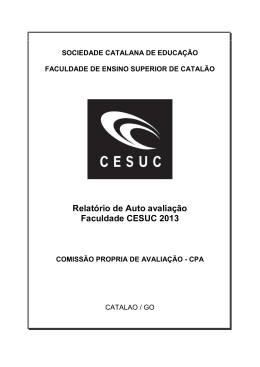 Relatório de Auto avaliação Faculdade CESUC 2013