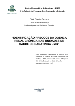 identificação precoce da doença renal crônica nas unidades