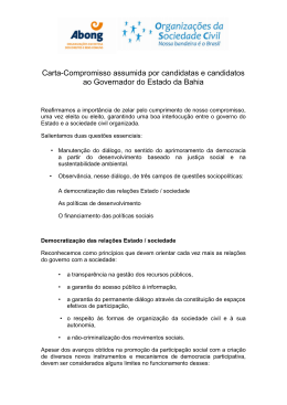 Carta-Compromisso assumida por candidatas e candidatos
