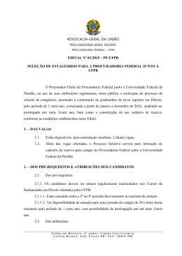 ADVOCACIA-GERAL DA UNIÃO EDITAL Nº 01/2015 – PF