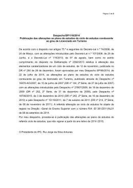 Despacho/SP/116/2014 Publicação das alterações