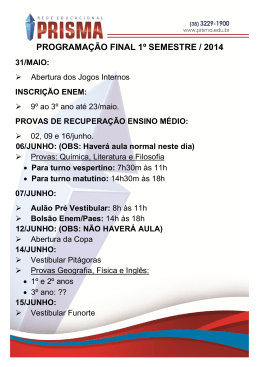 programação final 1º semestre / 2014 31/maio