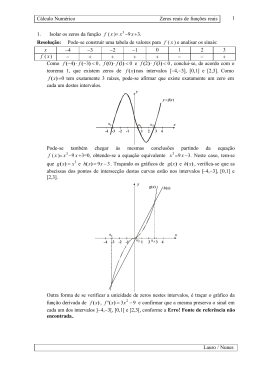 Cálculo Numérico Zeros reais de funções reais Lauro