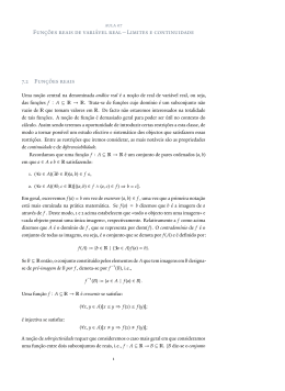 Funções reais de variável real—Limites e continuidade 7.2 Funções