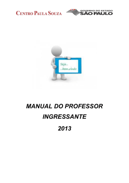 MANUAL DO PROFESSOR INGRESSANTE 2013