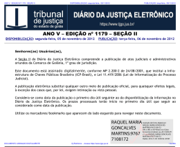 TJ-GO DIÁRIO DA JUSTIÇA ELETRÔNICO - EDIÇÃO 1179