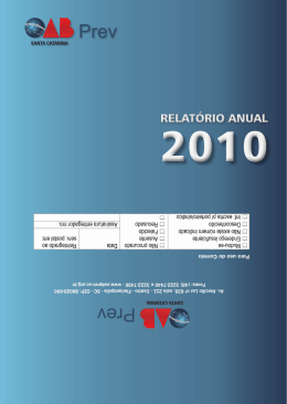 Relatório Anual 2010 - OABPrev-SC
