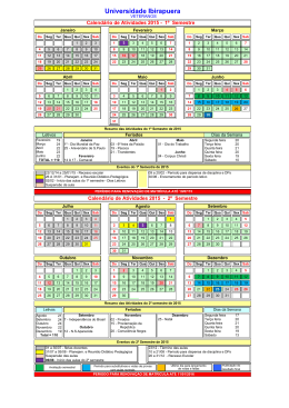 Calendário 2015 - Universidade Ibirapuera