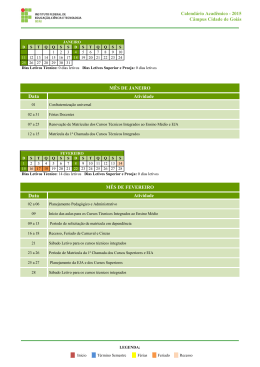 Calendário acadêmico 2015