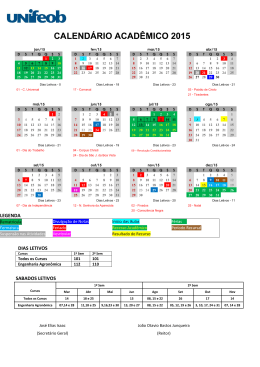 Calendário Acadêmico 1º Semestre 2015