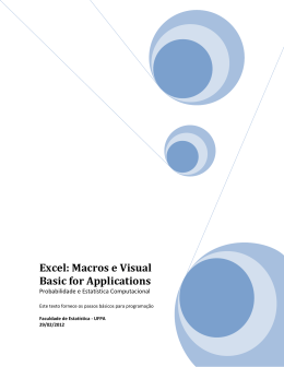 Excel: Macros e Visual Basic for Applications
