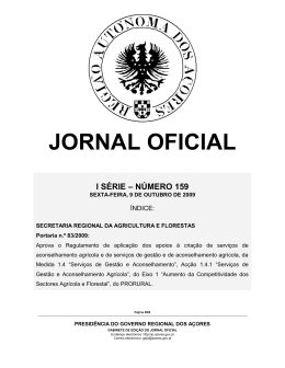 JORNAL OFICIAL - Federação Agrícola dos Açores