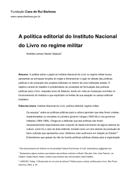 A política editorial do Instituto Nacional do Livro no regime militar