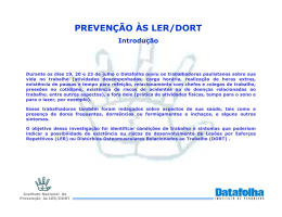 PREVENÇÃO ÀS LER/DORT - Portal Ergonomia no Trabalho