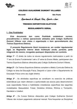 Regulamento Esportes - Colégio Guilherme Dumont Villares