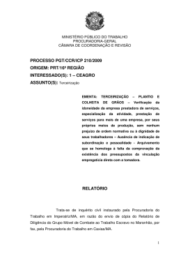 Processo PGT/CCR/nº 210/2009 - Ministério Público do Trabalho
